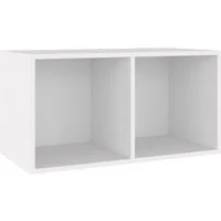 vidaXL Aufbewahrungsbox, Schallplatten-Ordnungsbox Weiß 71x34x36 cm Holzwerkstoff