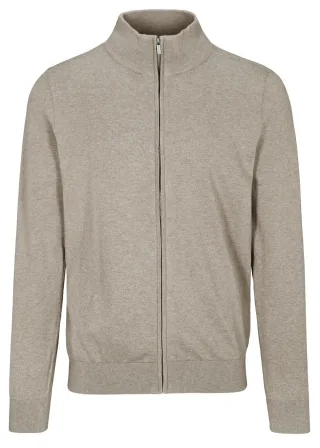 COMMANDER Finest Clothing - Cardigan with Zip dry sand mel. - Gr. - XXL