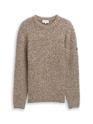Tom Tailor - Strickpullover in Melange-Optik multicolor brown structure - Gr. - L