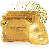 P-Beauty Cosmetic Accessories Gesichtsmaske Gold Collagen Maske Anti-Aging Feuchtigkeitsmaske, 3-tlg.