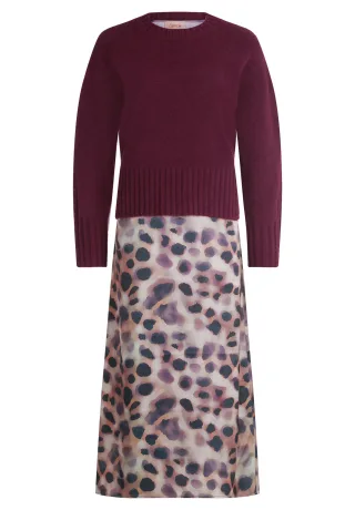 CARTOON - Midikleid taupe/violett - Gr. - 36