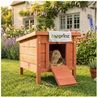 Zooprinz Nagerhaus Mini Hasenhaus mit Klappdach 51,5x43x42 cm (BxHxT), Wetterfest, Robustes Kiefernholz