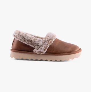 Skechers Cozy Up Polyester Damen Hausschuhe In Kastanienbraun