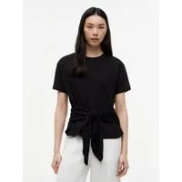 Tommy Hilfiger Kurzarmshirt CO SLUB KNOT SS TEE mit Bindegürtel in der Taille