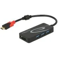 USB-C Hub, USB-Hub schwarz, USB 3.0, SD, microSD
