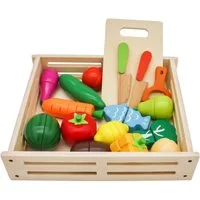 Mamabrum Spielküche Obst und Gemüse aus Holz zum Schneiden - Spielset für Kinder Holz