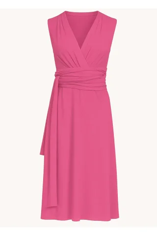 Ärmelloses Jerseykleid „Orchid“ mit Taillenband aus Viskose und Elastan