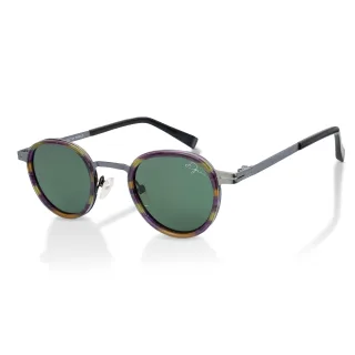 De-Gamme Lila Retro Runde Polarisierte Sonnenbrille – Paris
