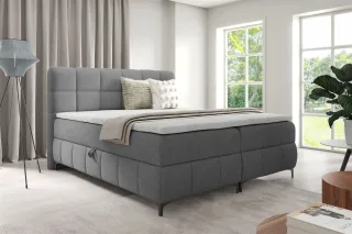 Boxspringbett Schlafzimmerbett SOPHIE 180x200cm Stoff Aragon Grau
