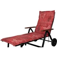KETTtex Liegenauflage Rollliege Bali 2386 rot Schmetterlinge 193x60x8 cm KETTtex, (1 St), Halteband verstellbar mit Bindebändern Klettband