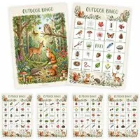 nikima Spiel Outdoor Bingo – 10 Bingokarten für Kinder, Natur Suchspiel