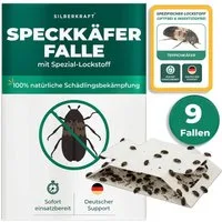 Silberkraft Insektenfalle Speckkäferfalle mit Spezial-Lockstoff Langzeitschutz, Biozidfrei & Geruchslos Extrastarke klebefläche Gezielte Anlockung