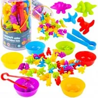 kinderplay Spiel Montessori Spielset Dinosaurier – Farben & Zählen – Lernspaß Kinder