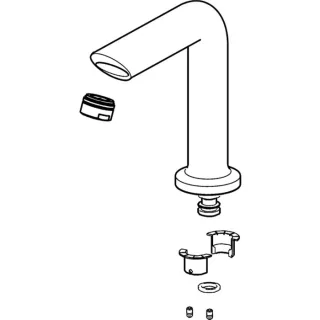 Hansa Auslauf Waschtisch Vantis komplett 59914198 Ausld. 139 mm