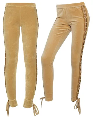 Puma x Rihanna Fenty Schnür-Leggings für Damen aus Velours in Beige