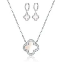 ROUGEMONT Schmuckset Glücksbringer Damen Schmuckset Kleeblatt 925 Sterling Silber, Echtschmuck