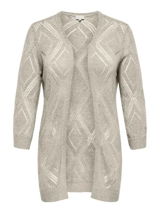ONLY CARMAKOMA - CARPAMELA 7/8 OPEN CARDIGAN KNT Birch - Gr. - 44