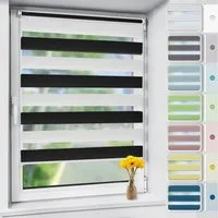 Doppelrollo rollos für Fenster ohne Bohren 130cm, OUBO, Lichtschutz, freihängend, mit Klemmträger, Klemmfix, livhtdurchlässig und verdunkelnd