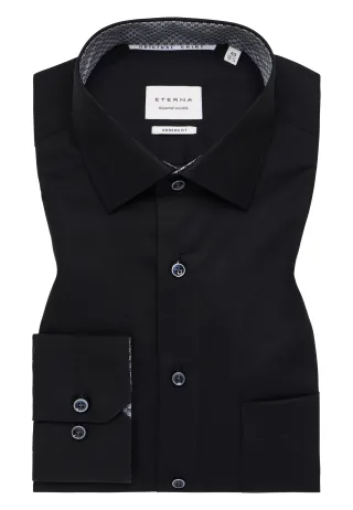 ETERNA - Original Shirt Popeline Langarm schwarz - Gr. - 39/Langarm - 65cm