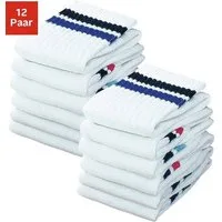 Go in Tennissocken Damen Herren Kinder Sportsocken mit Ringel aus Atmungsaktive Baumwolle (Packung, 12-Paar, Großpackung bis Gr. 47-50) mit Frottee, Kindersocken, Damensocken, Herrensocken