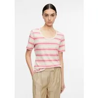 comma Kurzarmshirt T-Shirt Gestreiftes T-Shirt aus Baumwoll-Modal-Mix