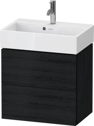 Duravit L-Cube Waschtischunterbau wandhängend Eiche Schwarz Matt 584x391x544 mm - LC621901616 LC621901616