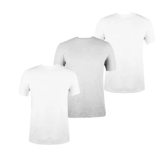 Donnay - T-Shirt für Herren, Rundhalsausschnitt (3er-Pack) (Weiß/Grau meliert)