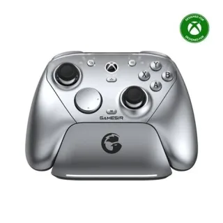 [Xbox Certified] GameSir G7 Pro Metallic Silver Tri-mode Gaming Controller with Charging Station Hall Effect Joystick an
