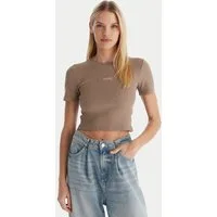 Guess Shirttop CARLA SS KNIT TOPS - Cropped Shirt mit GUESS Logo auf der Brust
