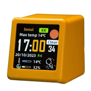 GeekMagic Smalltv-ultra Mini WiFi Desktop Weather Digital Clock Station with IPS LCD Screen Temperature Humidity Weather