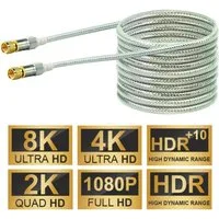 Schwaiger HQ 15m Antennen-Kabel 110db Koaxial-Kabel IEC Video-Kabel, Koaxial, Koaxial (1500 cm), Koax-Kabel Full HD TV 8K 4K UHD HD+ HDR 110 db Ferrit-Filter