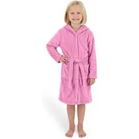 Gräfenstayn Kinderbademantel aus Fleece mit Kapuze & Knopf – Flauschiger Kinder-Bademantel, für Jungen & Mädchen, Größe 146-152