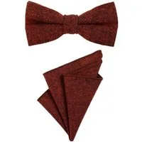 DonDon Fliege DonDon Herren Fliege und Einstecktuch aus Baumwolle (Packung, 2-St., 1x Herrenfliege und 1x Einstecktuch) bereits gebunden, Tweed-Look, 2er Set