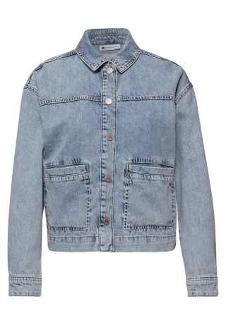 Street One - Jeansjacke in heller Waschung light blue random washed - Gr. - 38