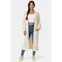 Kendindza Collection Cardigan Cardigan Damen lang Oversize Strickjacke Damen Lang aus Grobstrick Longstrickjacke Made In Italy - One Size 34-42