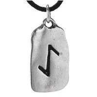 Kiss of Leather Kettenanhänger Rune Eihwaz 925 Sterling Silber Buchstabe AE
