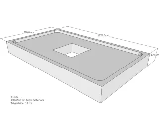 Neuesbad Wannenträger für Bette Floor 1300x750 SD21060