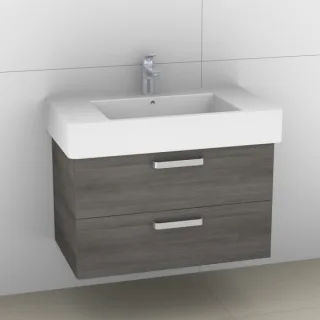 Artiqua 411 Waschtischunterschrank für Vero 032985 Graphit Struktur quer, 411-WU2L-D06-7098-401 411-WU2L-D06-7098-401