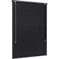 jalousiescout Jalousie LightLess Aluminium-Jalousie, 25 mm, 40 x 130 cm, schwarz matt, ohne Bohren, geklemmt oder verschaubt, Aluminium, vollverdunkelnd, Feuchtraumgeeignet