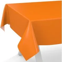 ANRO Tischdecke abwaschbar Wachstuch-Tischdecke Gartentischdecke (Einzelstück 1-tlg), wasserabweisend Einfarbig Orange Breite 140cm