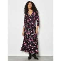 Apricot Druckkleid Maxikleid (2-tlg., mit Taillenband) mit Blumenmuster