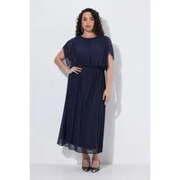 Ulla Popken Abendkleid Maxikleid Ballon-Oberteil Rundhals ärmellos