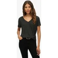 Superdry T-Shirt STUDIOS SLUB EMB VEE TEE Baumwollmischung, relaxed fit
