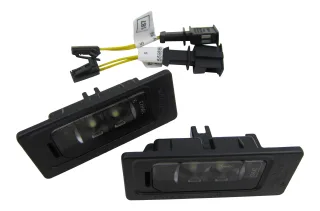 2x Original Skoda LED Kennzeichenbeleuchtung + Anschluss Adapter Kabel SET #3AF