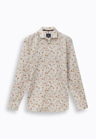 State of Art - Hemd aus Bio-Baumwolle beige/orange - Gr. - XXL