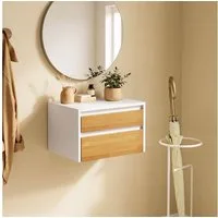 SoBuy Wandregal FBT175, Nachttisch Nachtschrank hängend, Wandschrank Bettablage, Wandschrank mit Bewegungssensor Licht, mit Schublade, Schlafzimmer