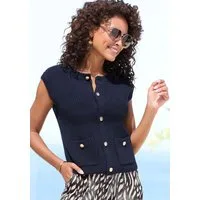 LASCANA Strickweste mit Knopfleiste, ärmelloser Strickpullover, feminin, chic