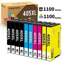 STAROVER 5/10er XXL 405XL Druckerpatronen für EPSON 405 XL Multipack Tintenpatrone (epson workforce pro WF-3820 3825 4820 4825 4830 DWF, WF-7310DTW WF-7830DTWF WF-7835DTWF WF-7840DTWF)