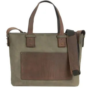 Shopper Leder 36x30cm "Leisure" khaki ranger Ruitertassen 4044-75