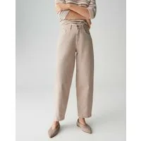 OPUS Relax-fit-Jeans LOLAH EDGY Barrel aus BCI Cotton Mix Mid Rise ovales Bein, fester Griff